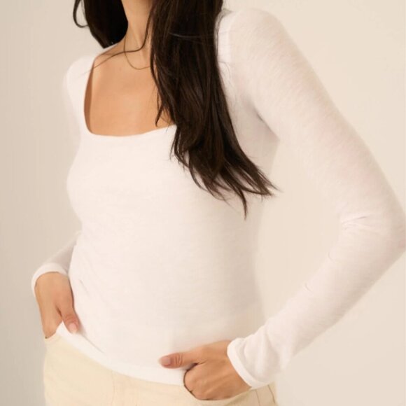 Project Social T Women's Large Danni Seamless Square Neck Long Sleeve Blouse - Picture 6 of 6